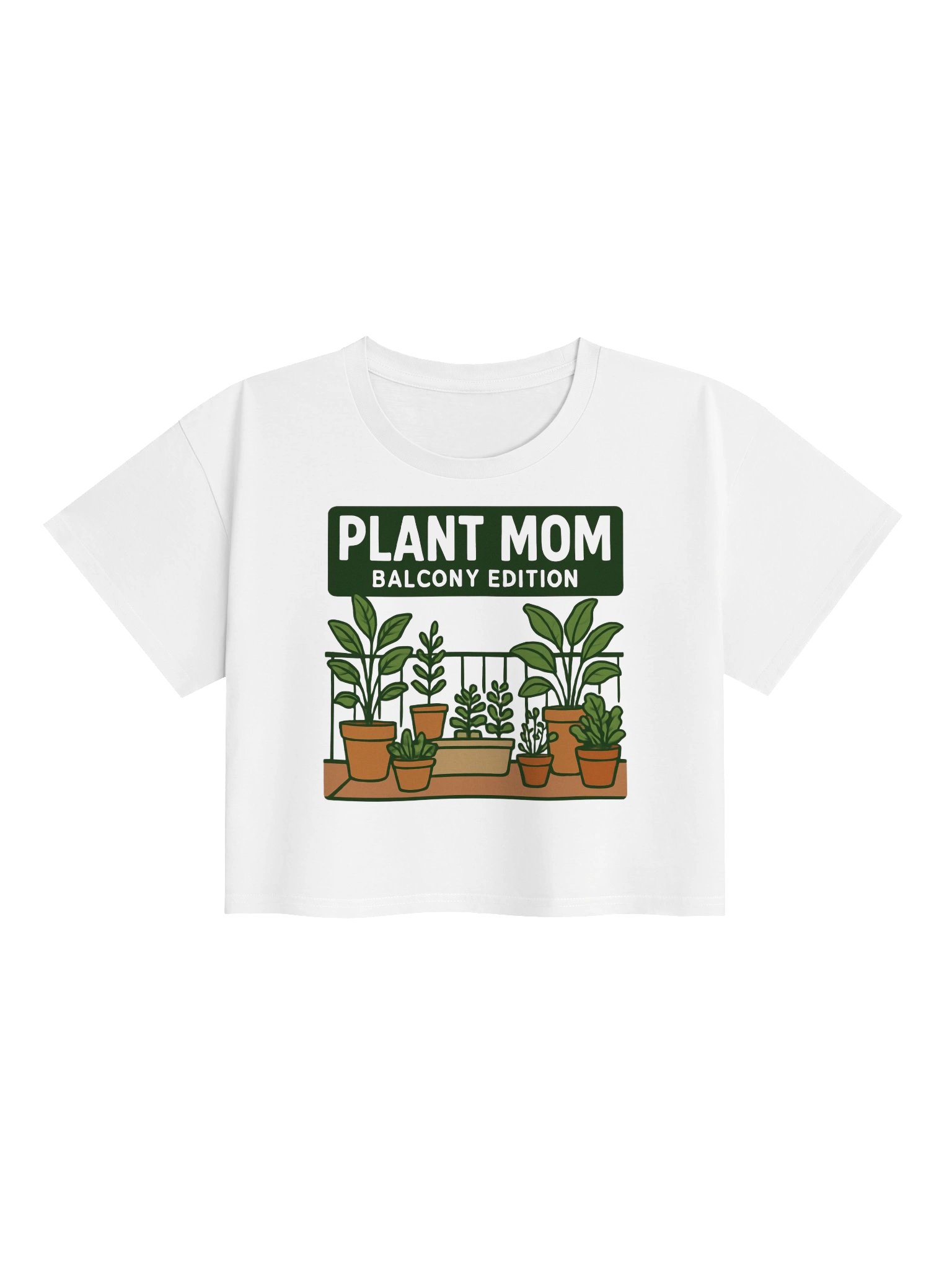 Plant Mom Balcony Edition Crop Tee – Cute Gardening Graphic Shirt product image (1)