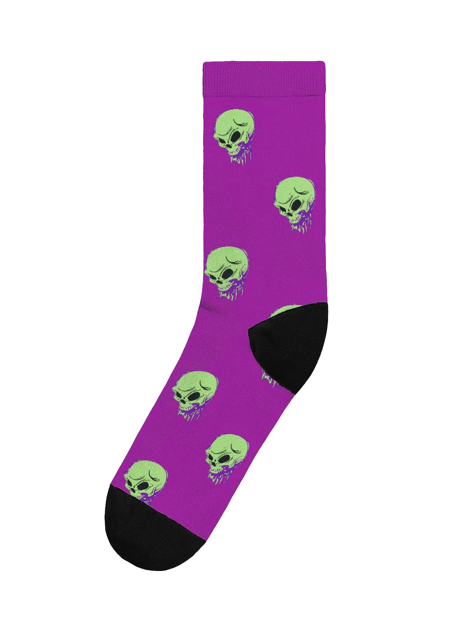 corrosive neon skull logo pattern socks product image (2)