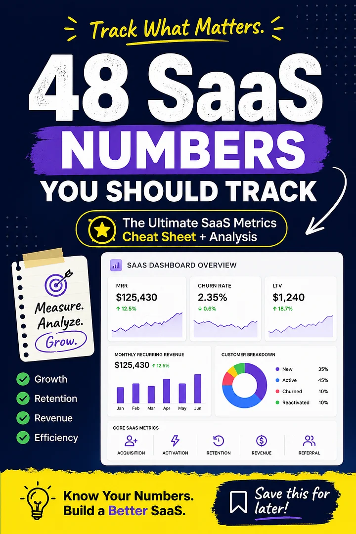 Top 48 SaaS Metrics Explained You Must Know As a SaaS Founder product image (1)