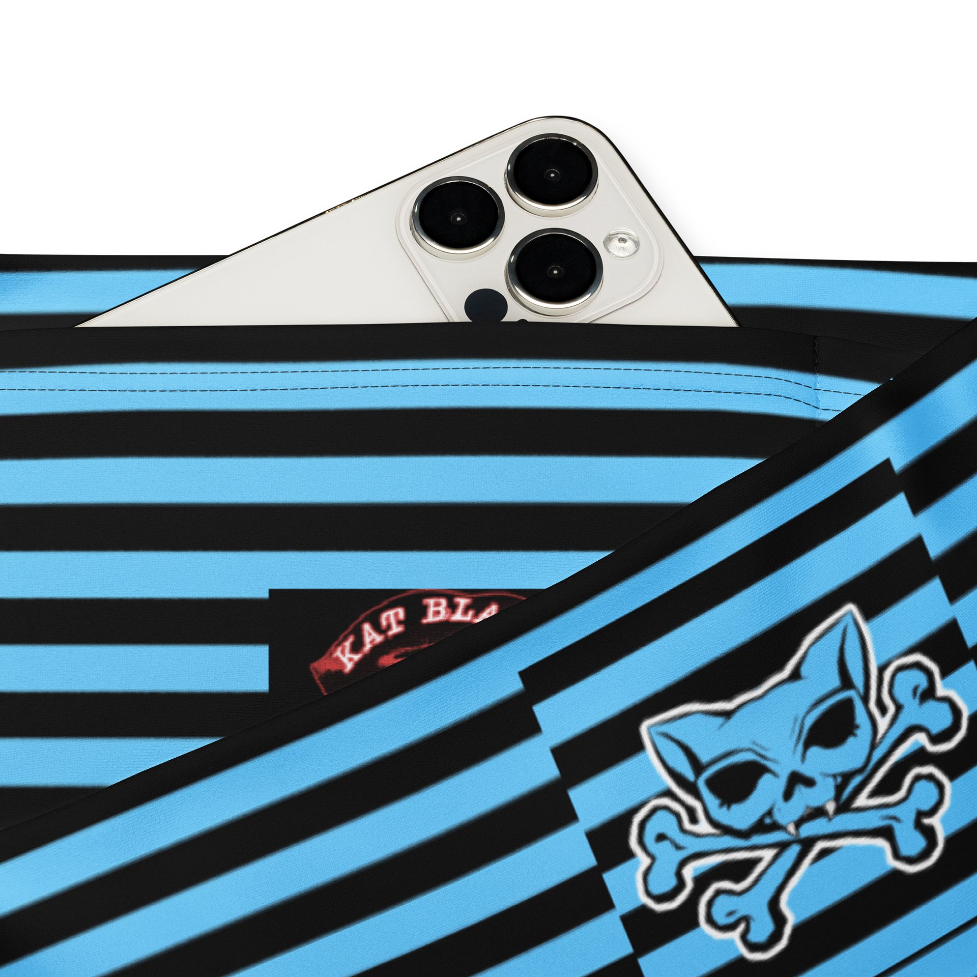 Blue and Blaque Stripped Kat Skull Flares product image (3)