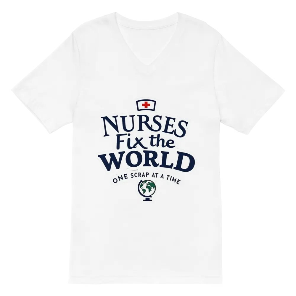 NURSES Fix the WORLD V-Neck T-Shirt product image (2)