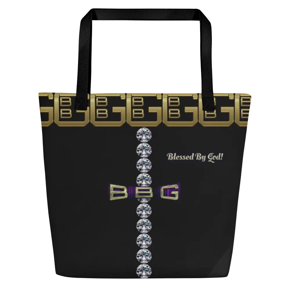 Black with Diamonds BBG Tote Bag with Pocket product image (1)
