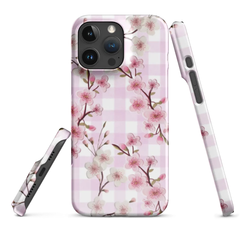 Cherry Blossom Checkered Snap Case for iPhone® product image (3)