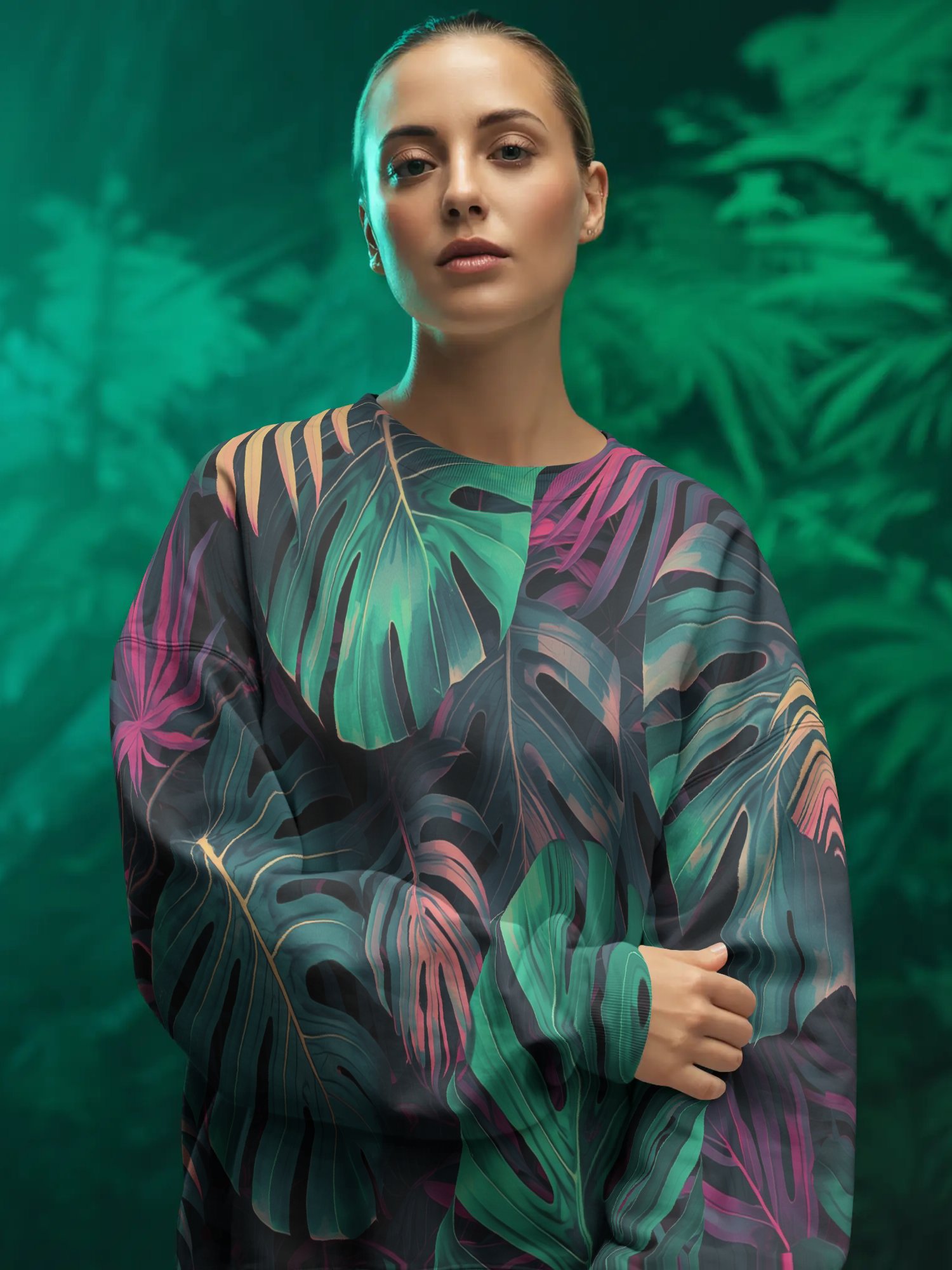 Tropical Foliage All-Over Print Unisex Sweatshirt product image (4)