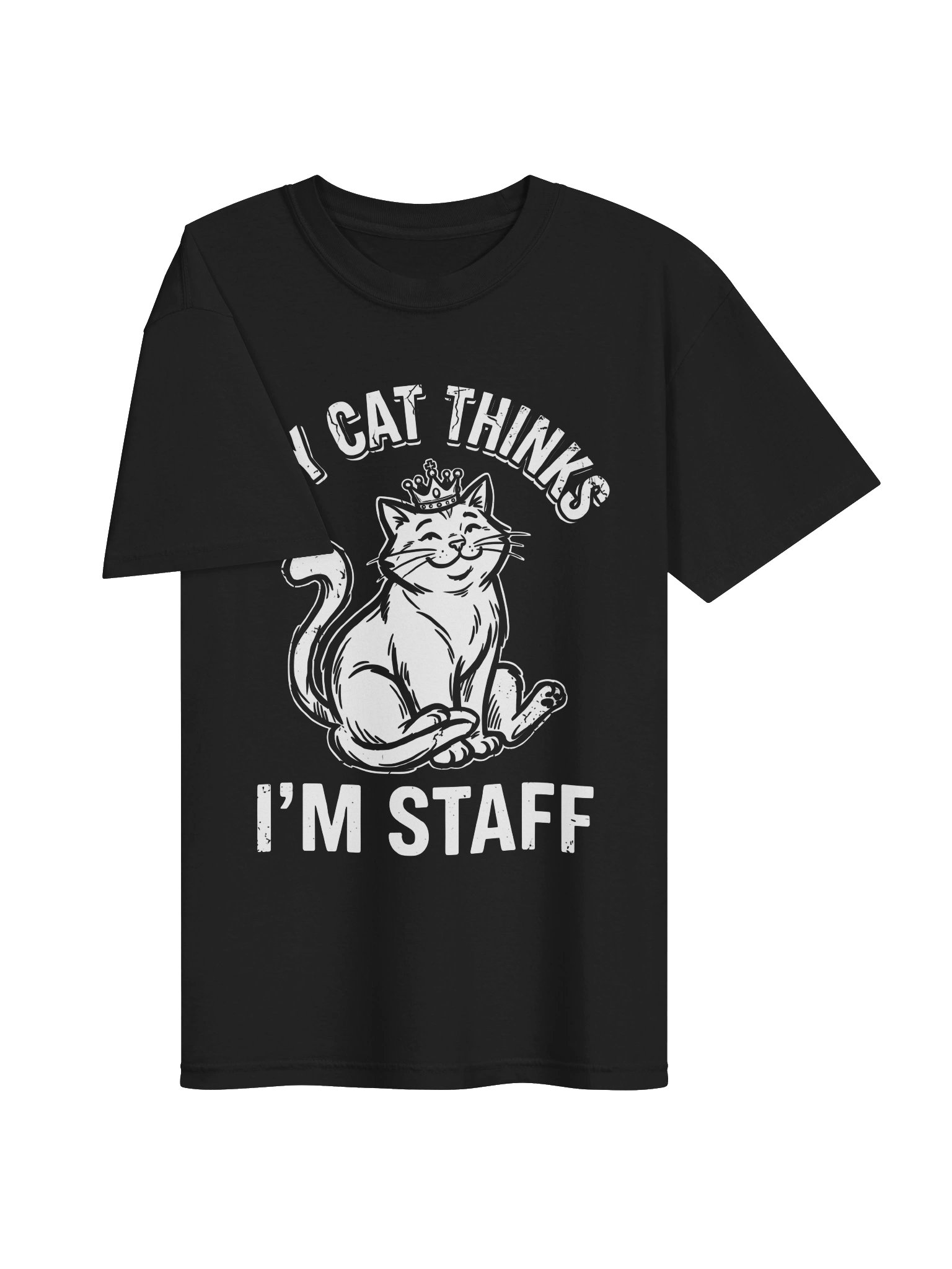 Funny Cat Owner "My Cat Thinks I'm Staff" Retro Royal Kitten T-Shirt product image (29)