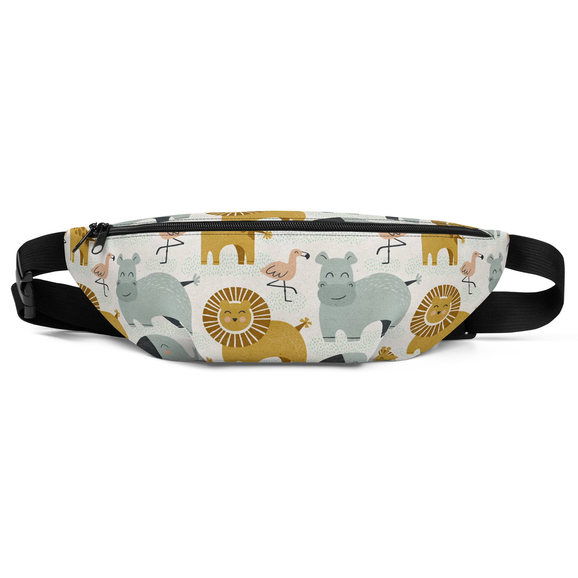 Retro Jungle Animals Canvas Fanny Pack product image (1)