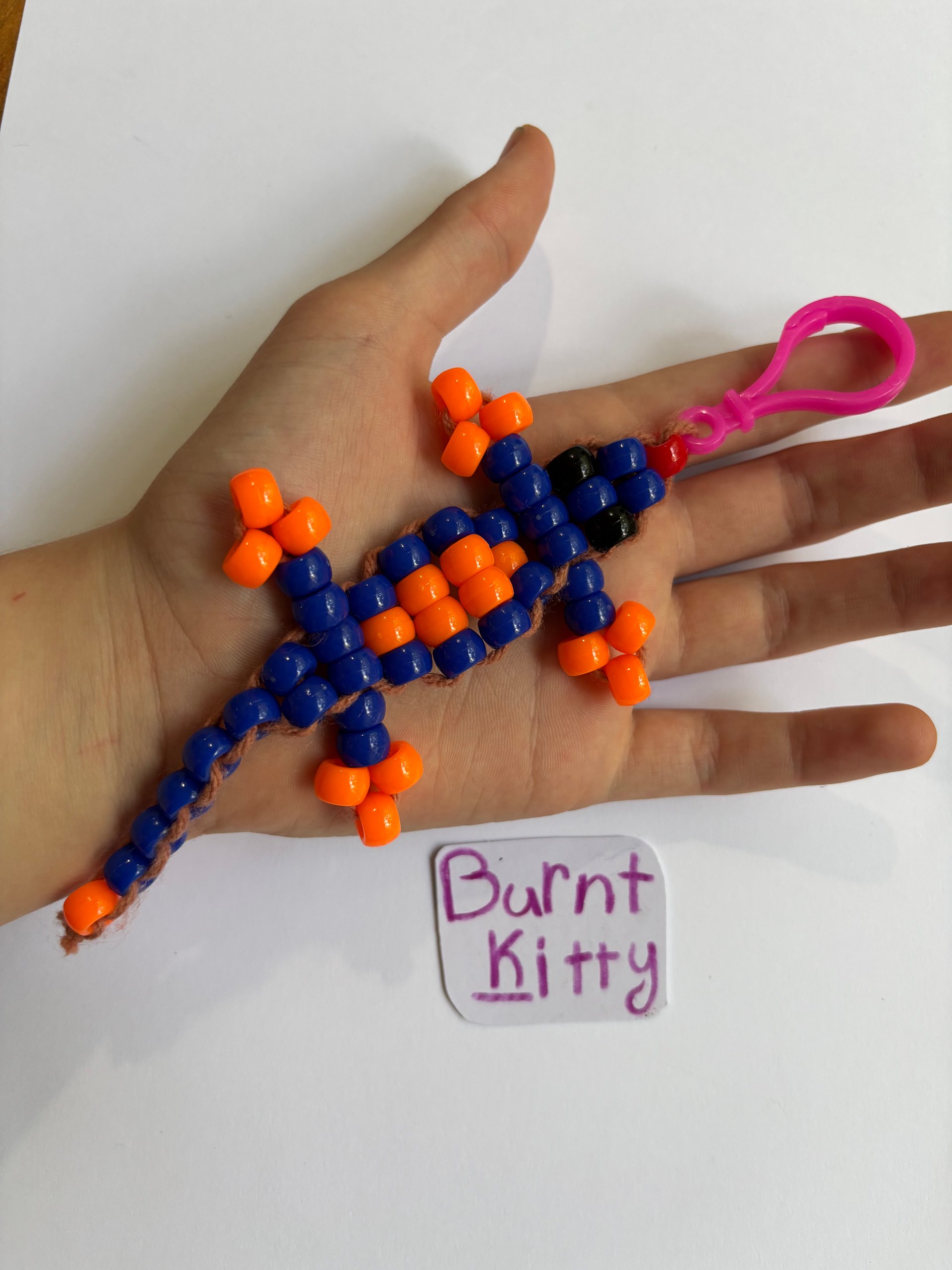 Handmade Beaded Lizard Charm | Kandi Keychain product image (1)