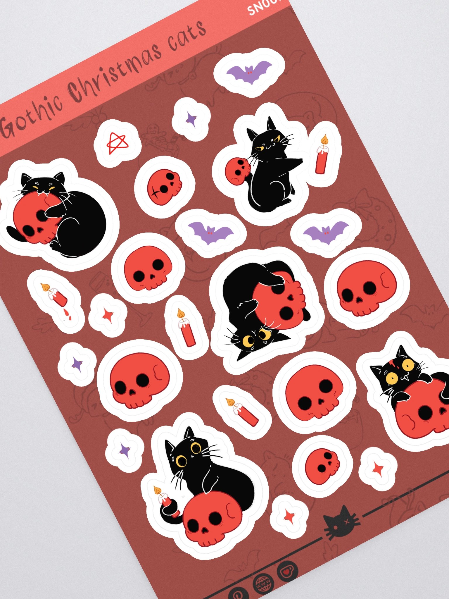 Gothic Christmas cat tree 01 – Holiday sticker product image (2)