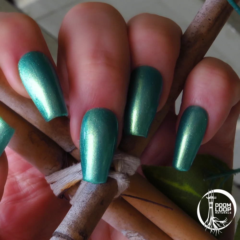 PICKLED ELVES - Glowy Aqua Green to Gold Duochrome Nail Polish product image (2)
