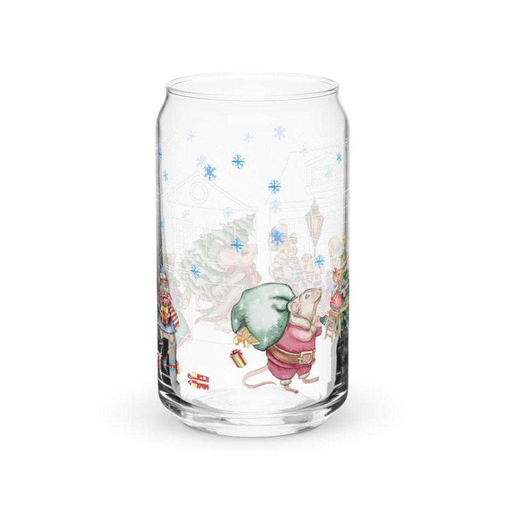 Prelude To Christmas Glass Can Tumbler | 16oz Holiday-Themed Drinkware | Festive Winter Scene Design product image (12)