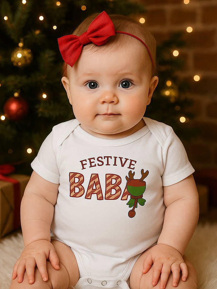 Festive Baba Candy Cane Baby Bodysuit product image (1)