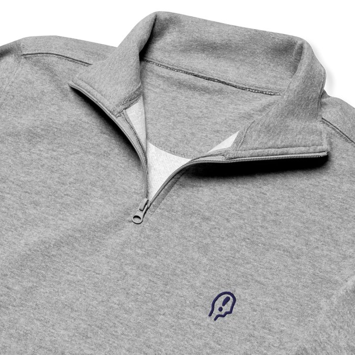 EXCLAIMING MENTALLY (navy) embroidered quarter zip product image (1)
