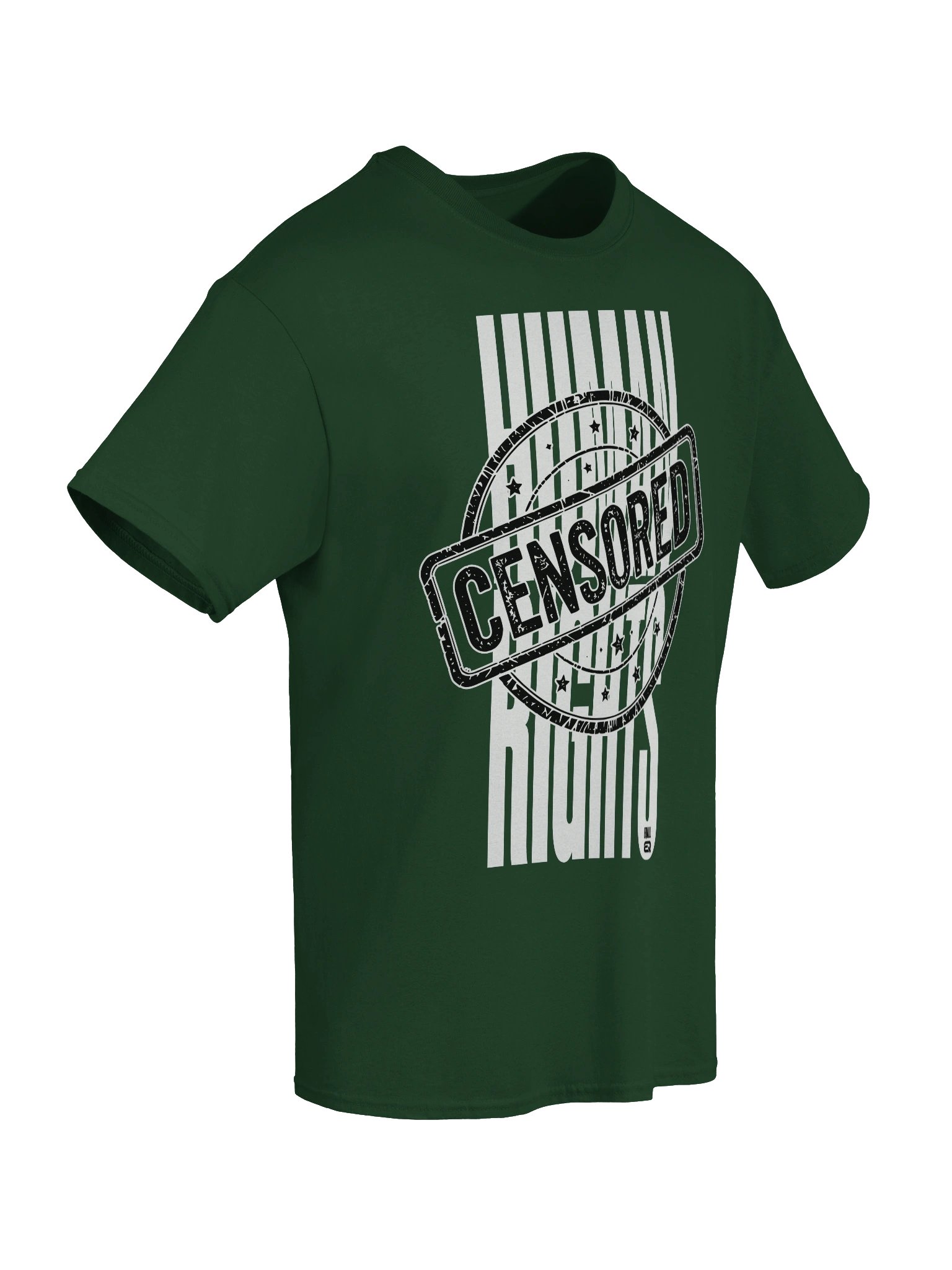 CENSORED Human Rights Heavyweight 100% Cotton T-Shirt_EQALL® Essentials Vibe_ Black / White product image (4)