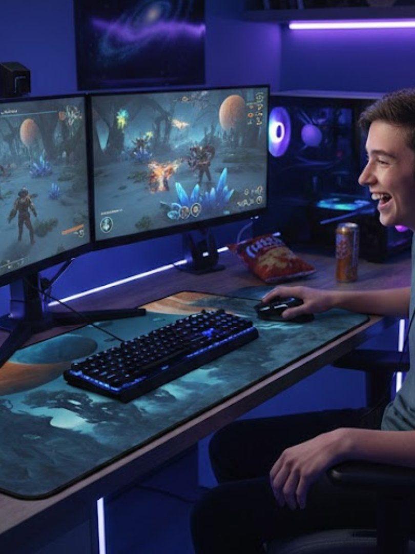 Blue Alien World Deskmat product image (1)