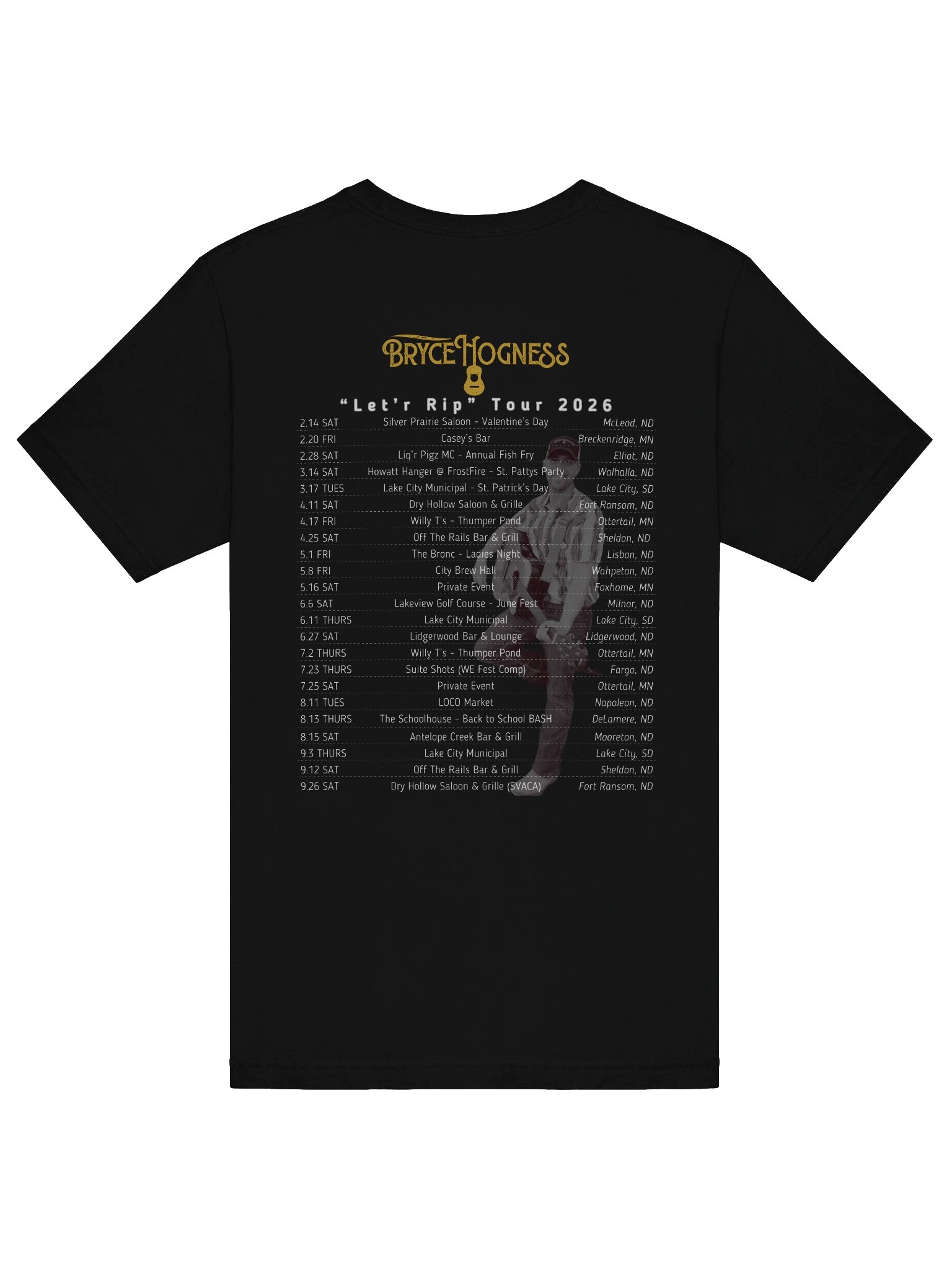 "Let'r Rip 2026 Tour" Bryce Hogness Midnight Black Tee product image (6)
