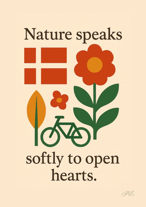 Nature Speaks Softly – Danish Minimalist Poster Art – by M-Art & Design - Download Print (A2 PDF) product image (1)