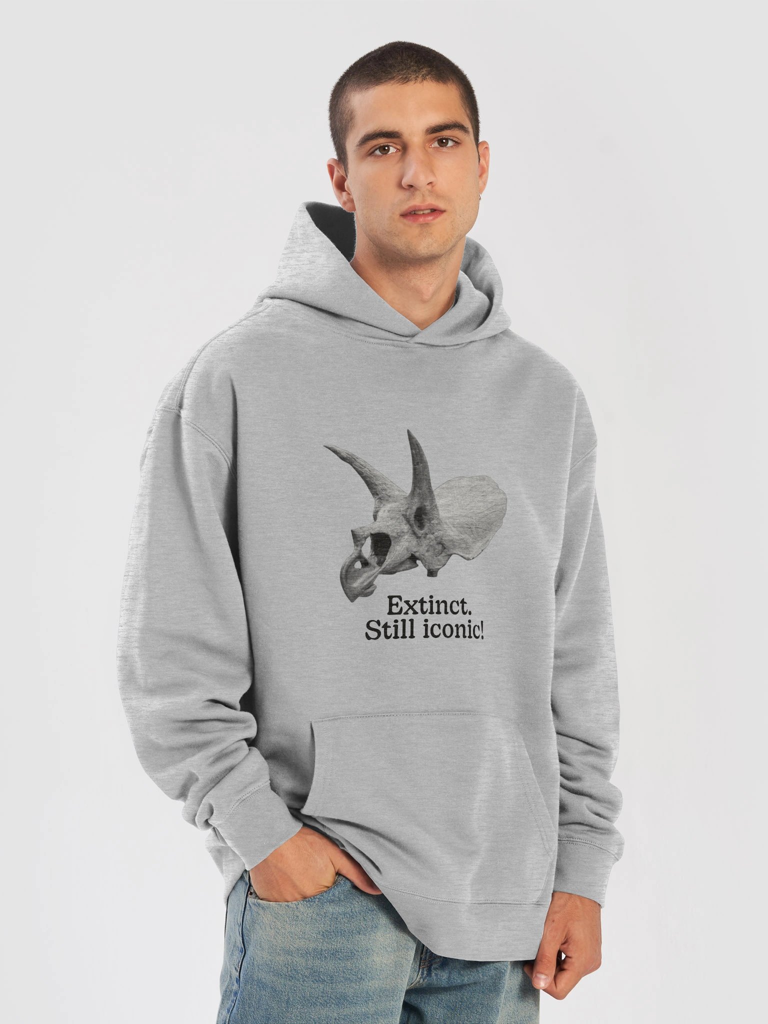 Dinosaur Hoodie – Extinct Still Iconic | Oversized Unisex Hoodie Gift product image (7)