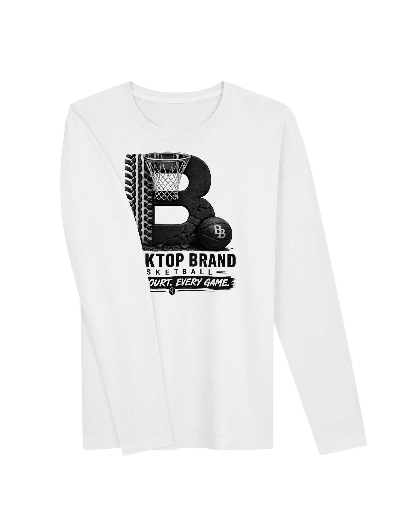 Blacktop Brand Basketball Logo Long Sleeve T-Shirt product image (3)