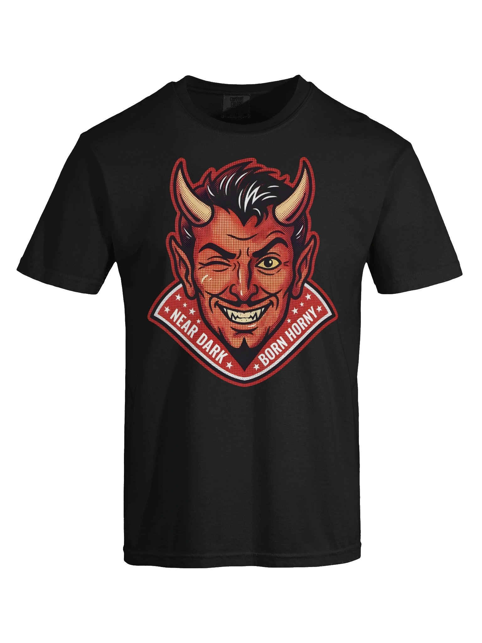 BORN HORNY Devil Badge Tee product image (6)
