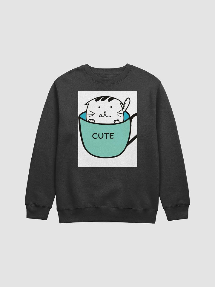 Cute Cartoon Animal Teal Cup Print Sweatshirt product image (4)
