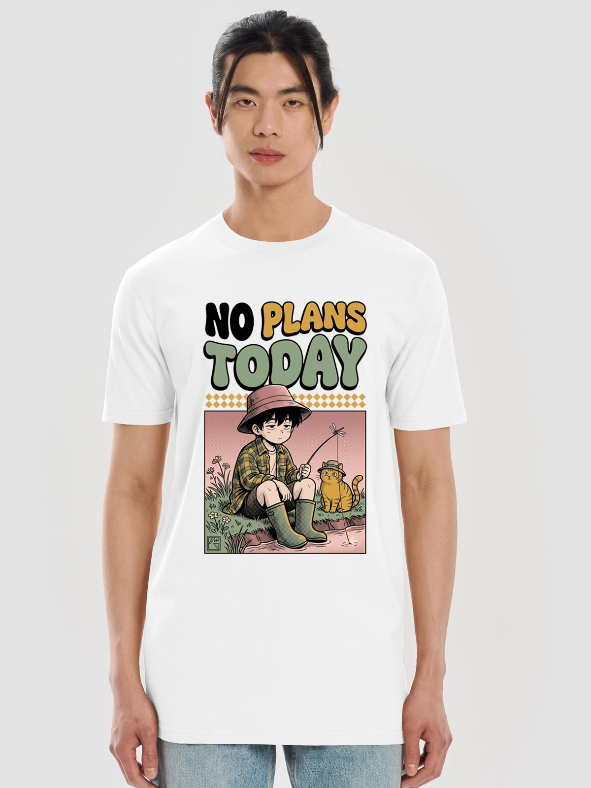 No Plans Today Anime Cat Poster T-shirt product image (1)