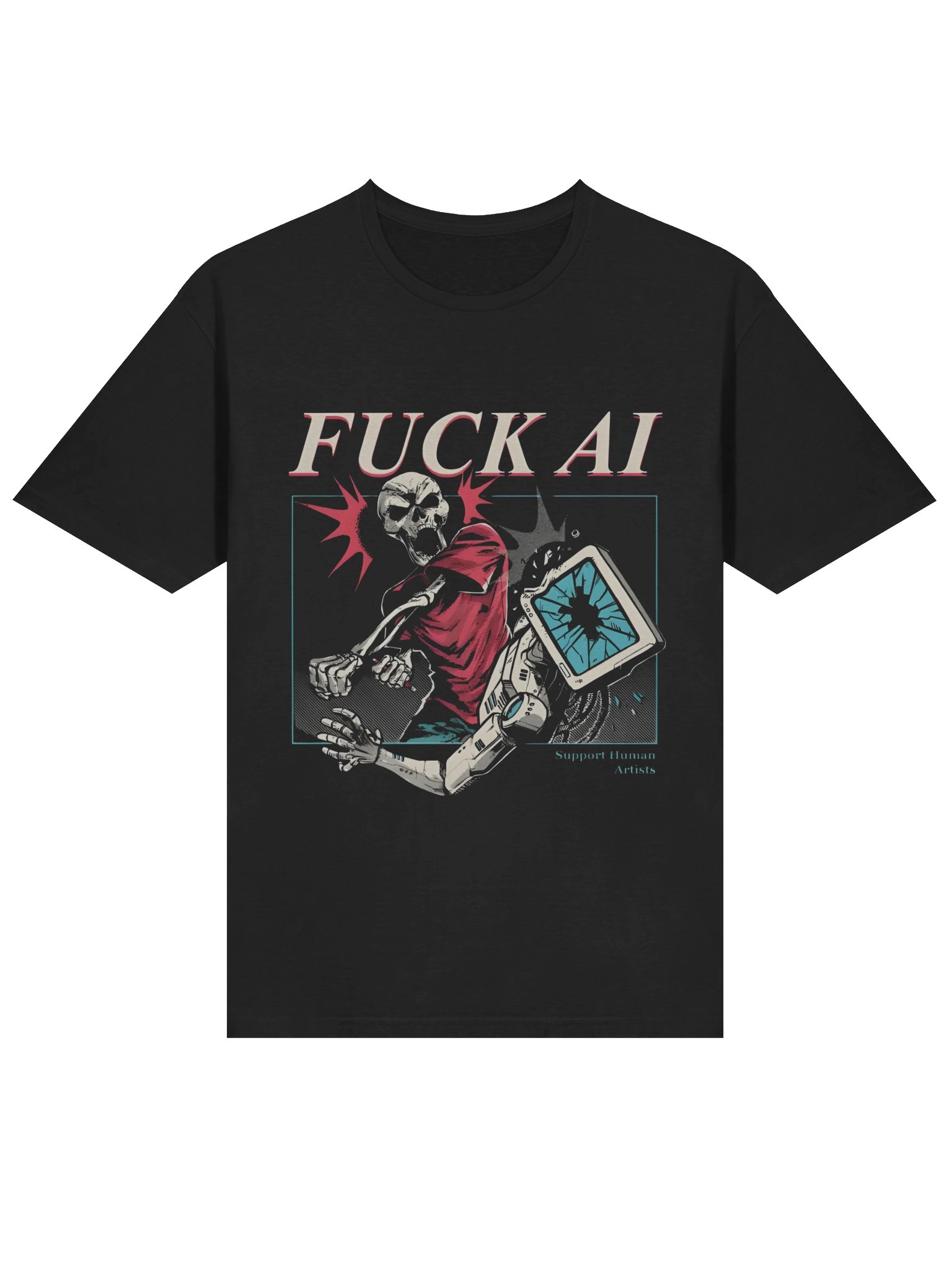 Fuck AI Support Human Artists Shirt product image (2)