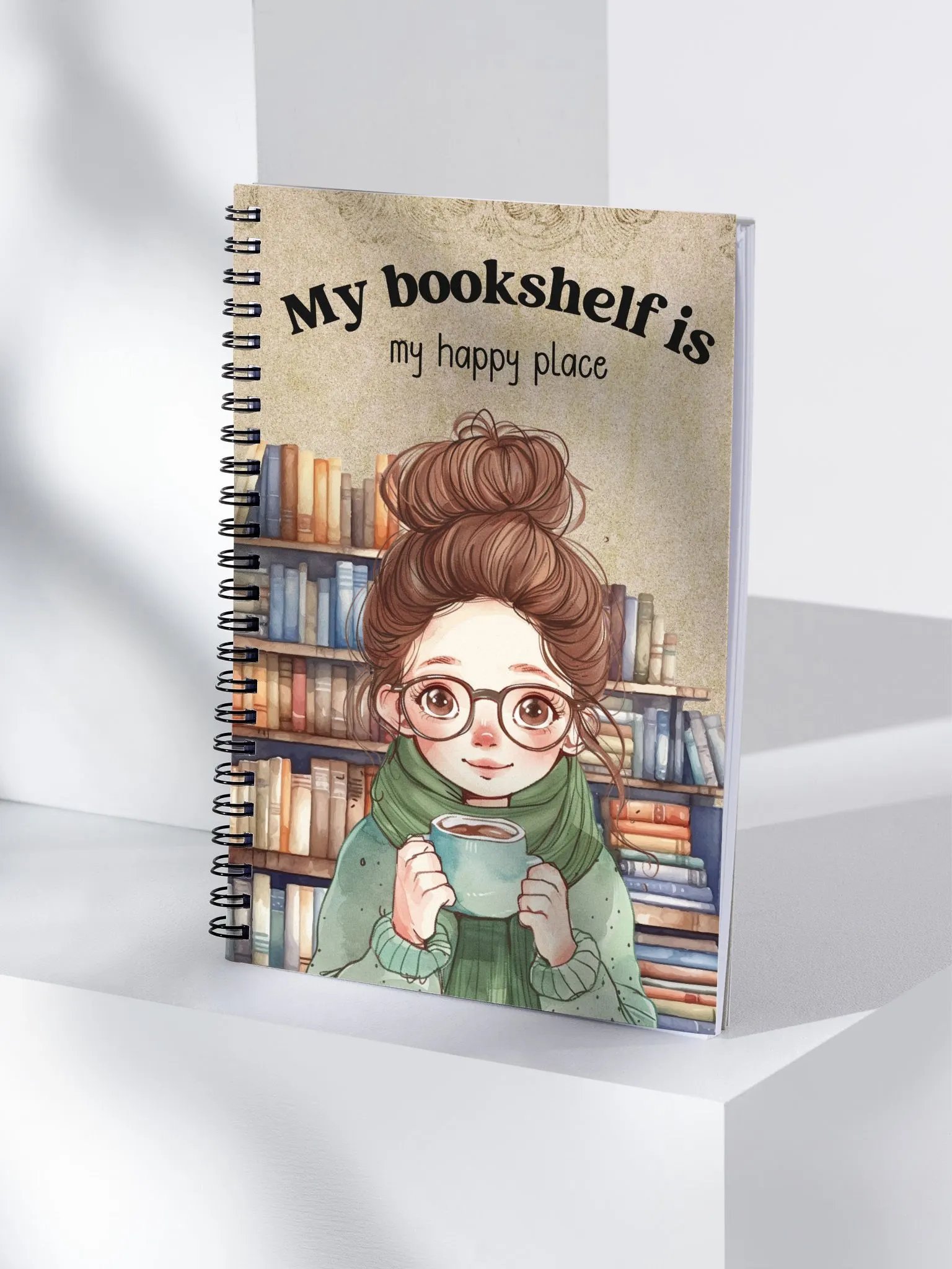 My bookshelf is my happy place reading journal product image (1)
