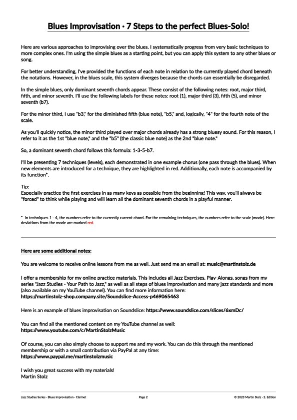 7 Steps to the perfect Blues-Solo - Clarinet product image (2)