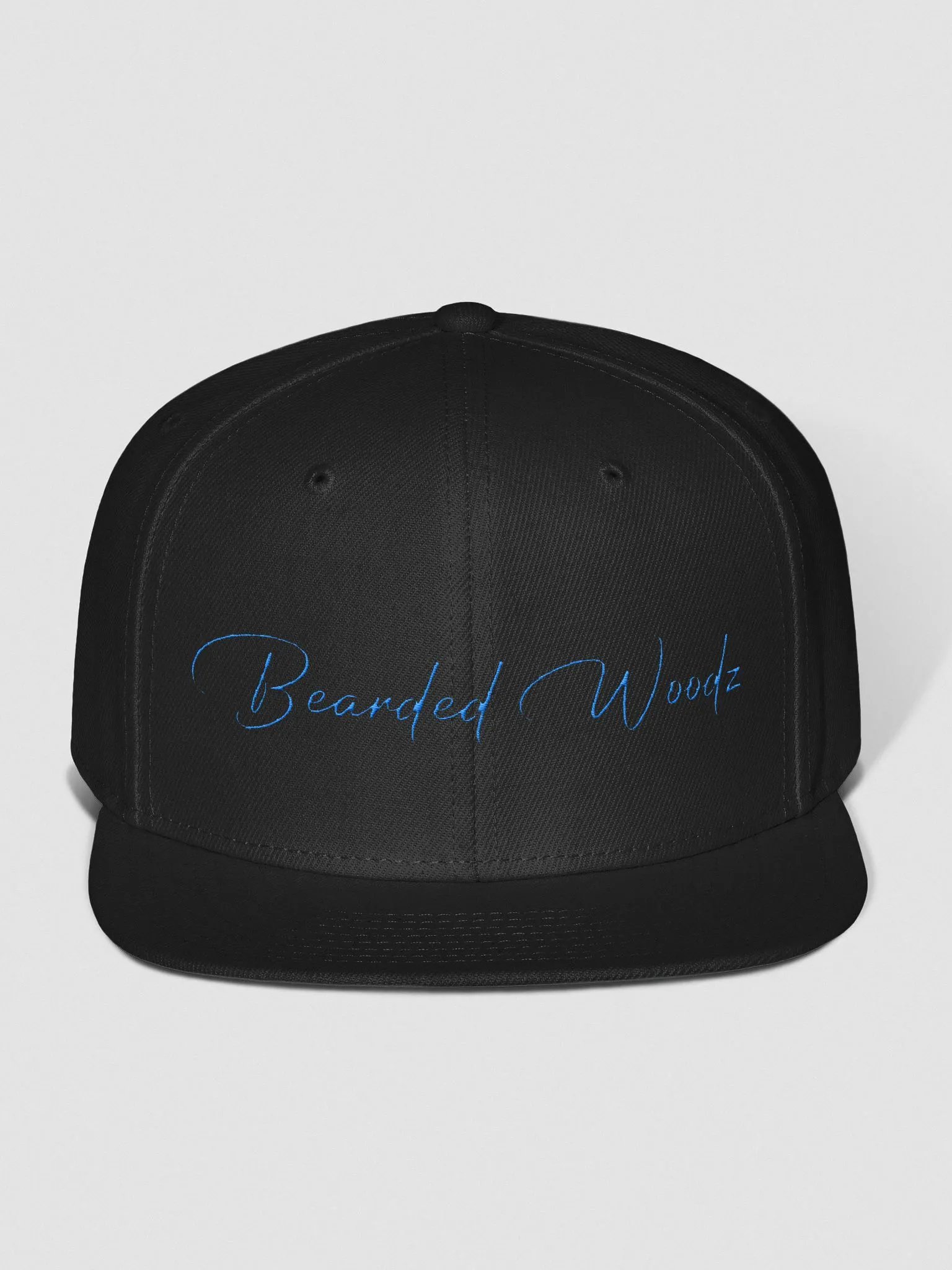 Bearded Woodz Signature Snapback Cap (Aqua/Teal Embroidery) product image (1)