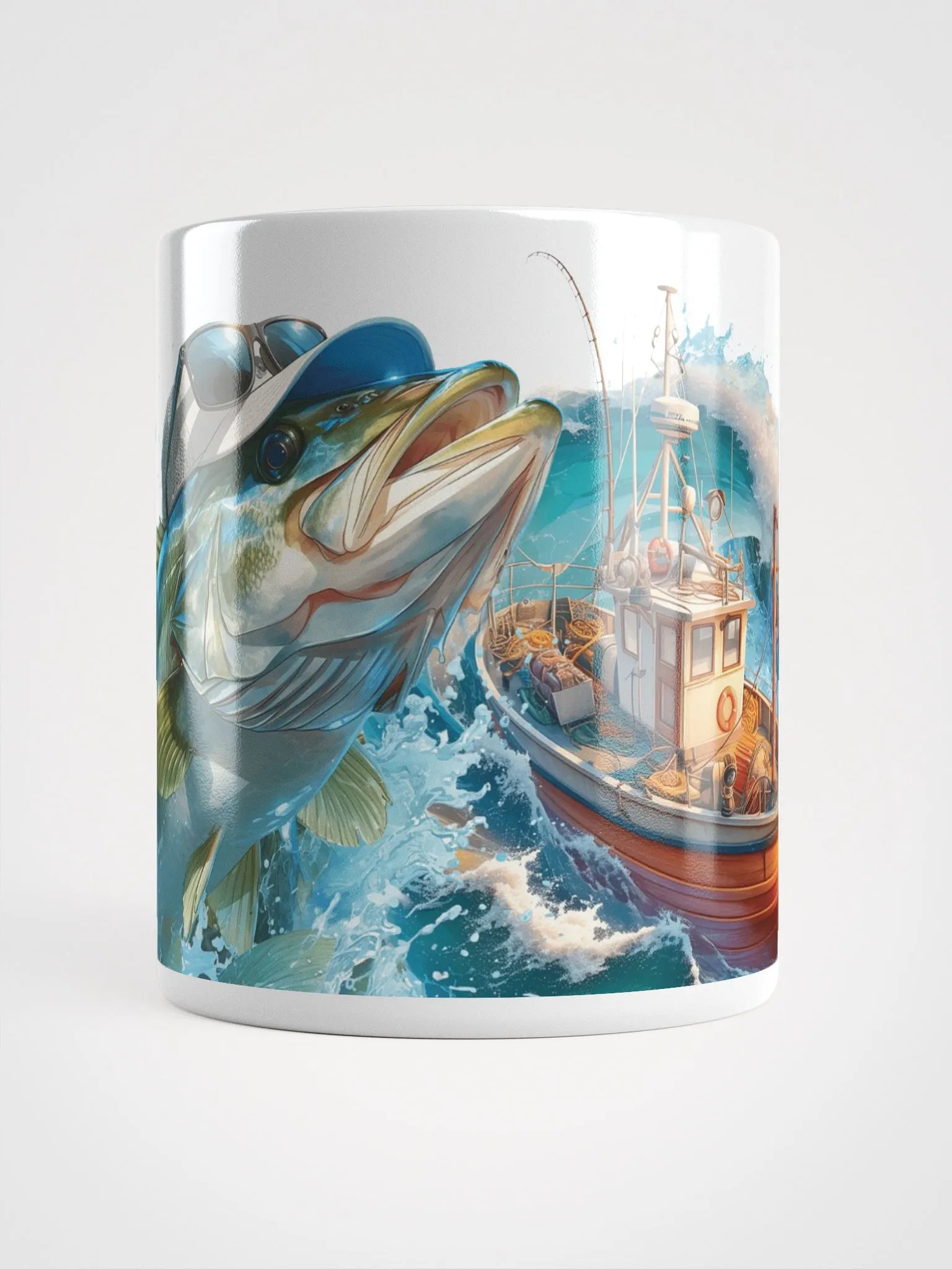 Bass Splash White Glossy Mug product image (3)