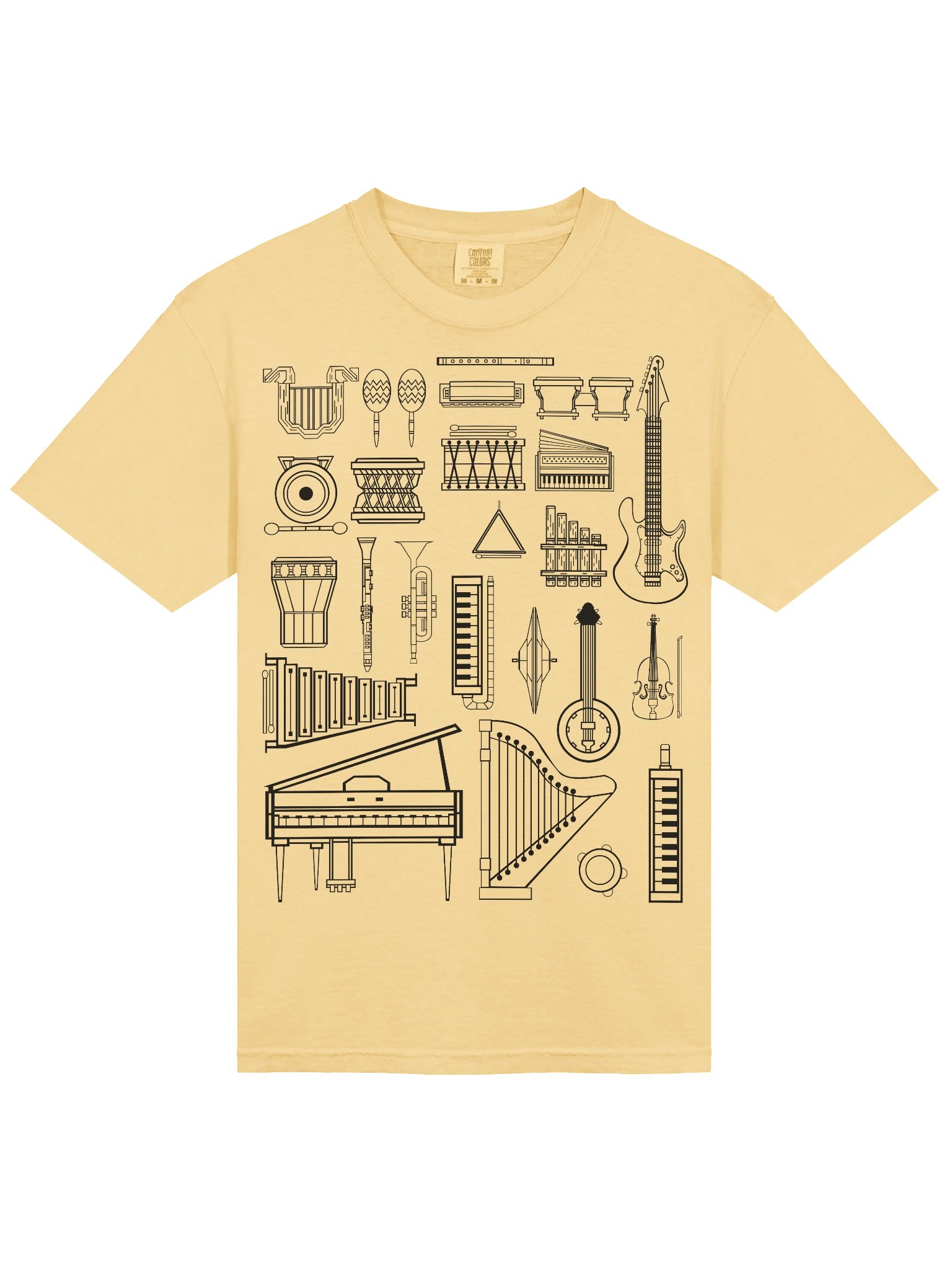 Vintage Musical Instruments Shirt – Retro Music Illustration Graphic Tee, Classic Band & Orchestra Design product image (75)