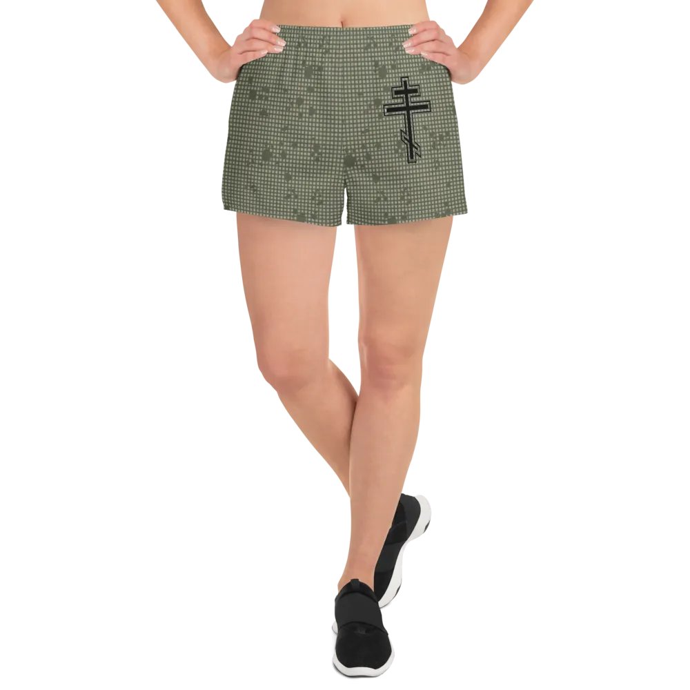 Faithful Camo: Proverb 3:25 Motion Women's Athletic Shorts - Desert Night Camo product image (12)