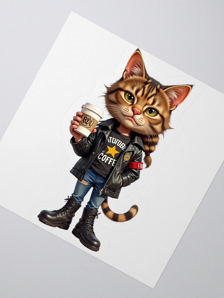 Confident Cat Kiss Cut Stickers product image (4)