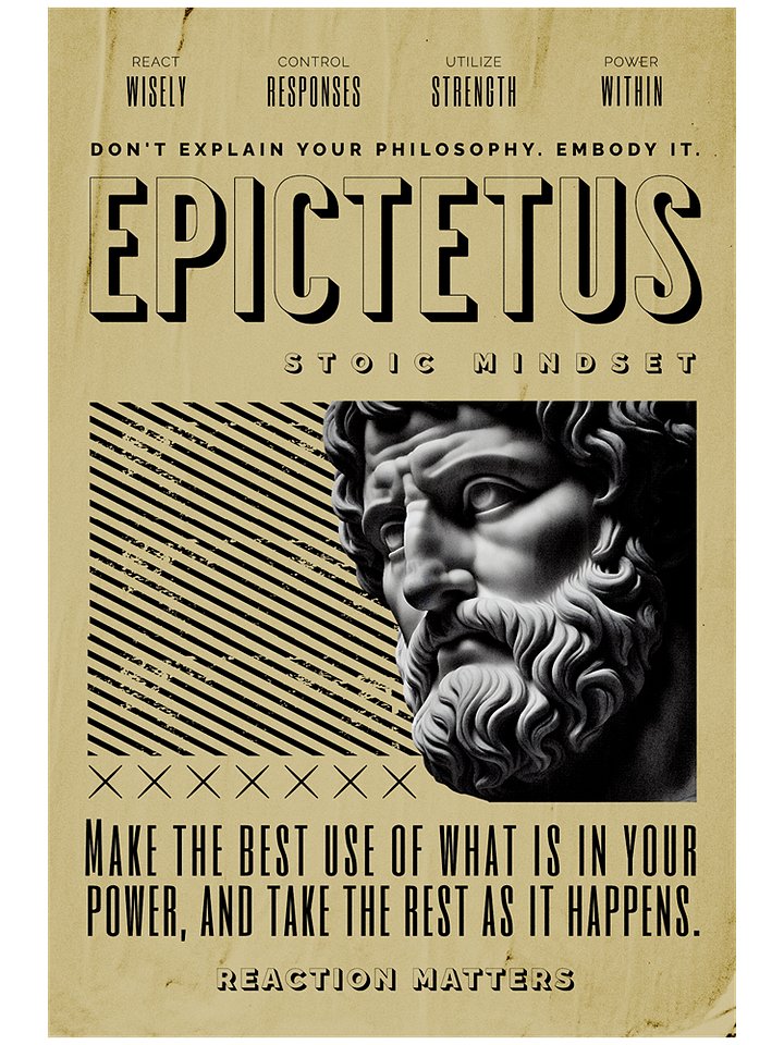 Epictetus Stoic Virtues Matte Paper Poster product image (1)