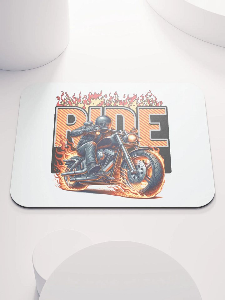 Rider Motorcycle Flaming Inferno Mouse Pad product image (1)