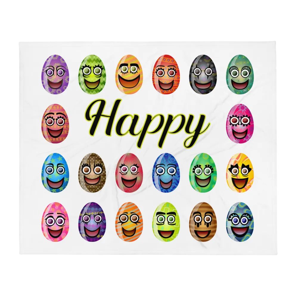 Happy Easter Egg Throw Blanket product image (13)