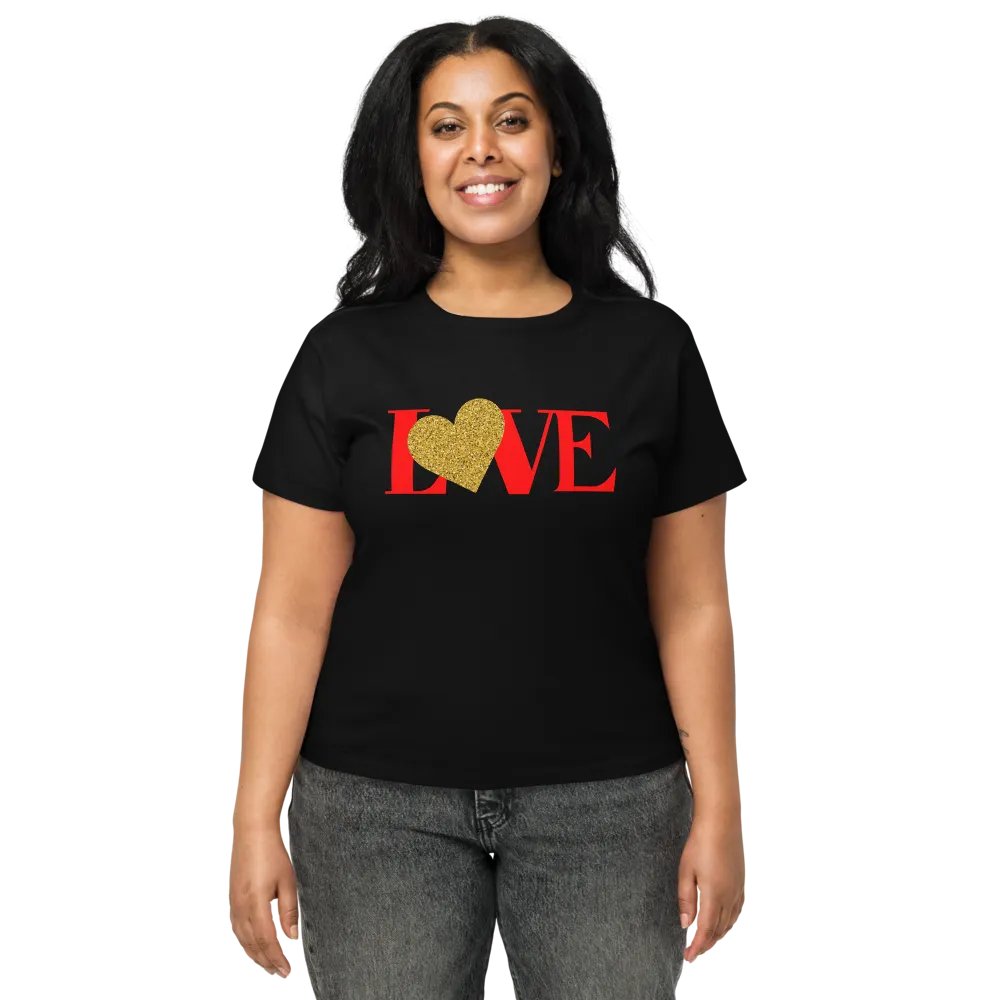 Love in Red Letters with Gold Heart High-Waisted Tee product image (1)