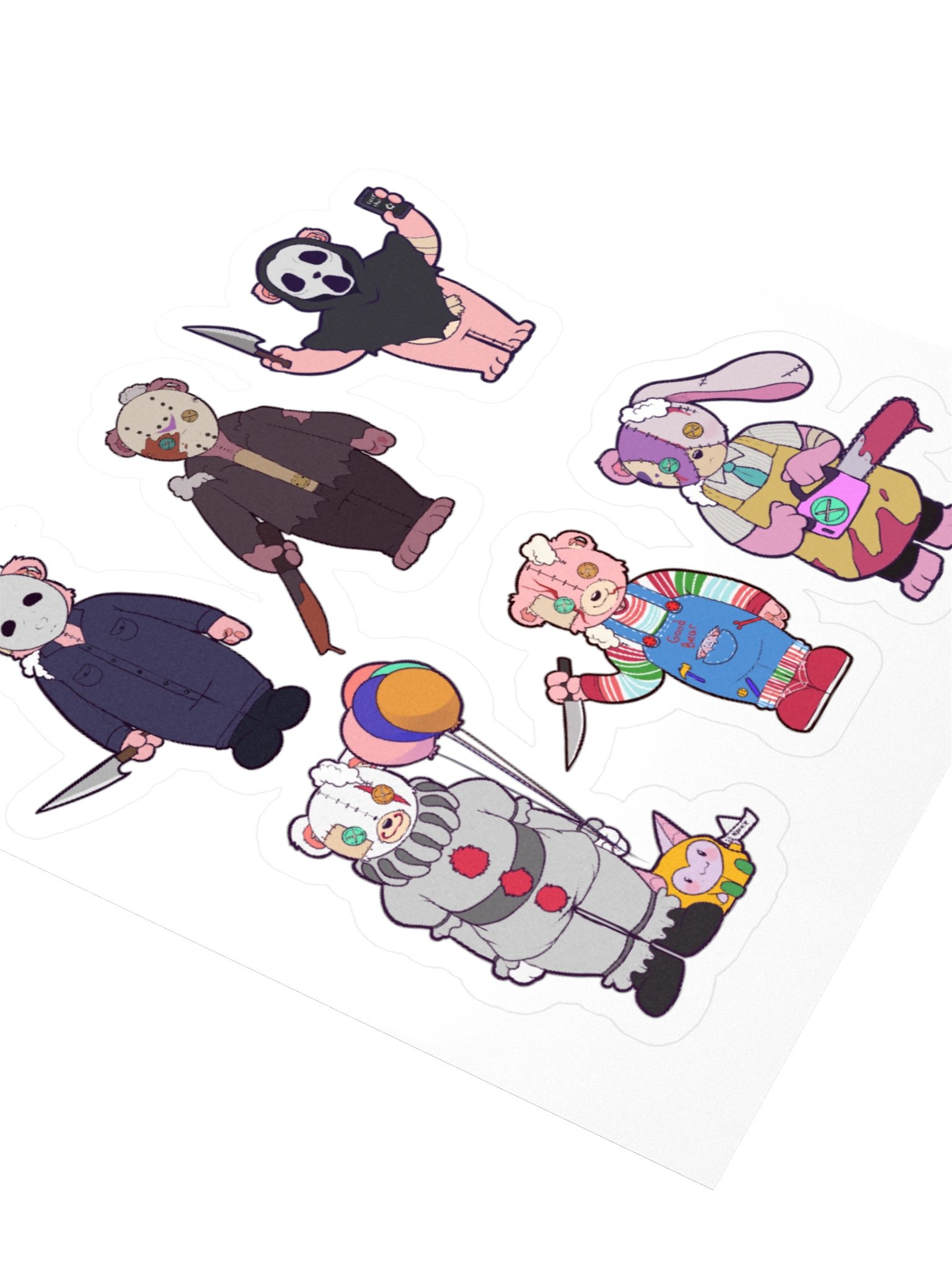 Anxiety Bear Scare Bear Stickers Halloween 2026 pt 5 product image (9)