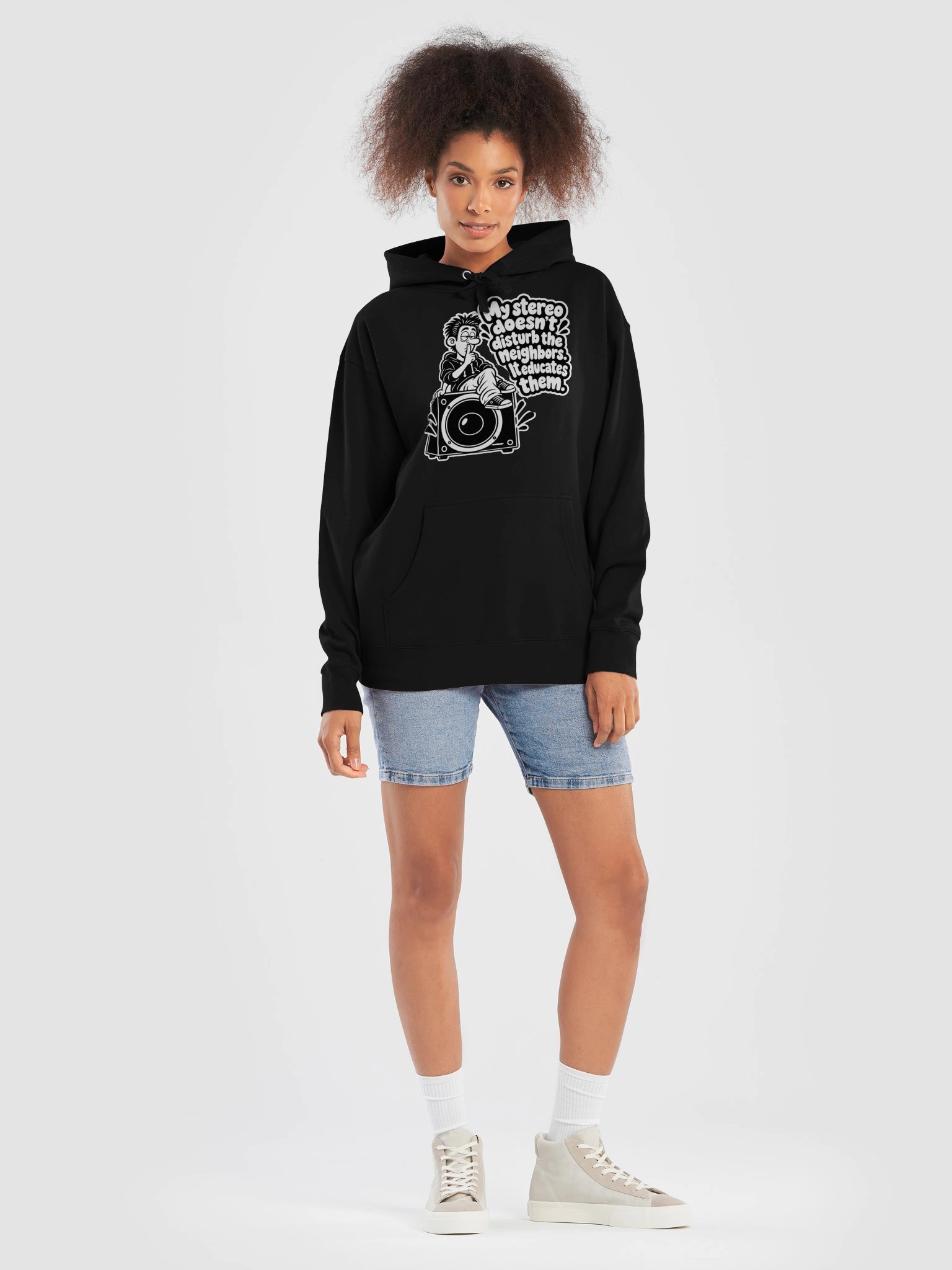 My Stereo Does't Disturb The Neighbours, It Educates Them - Hoodie product image (7)