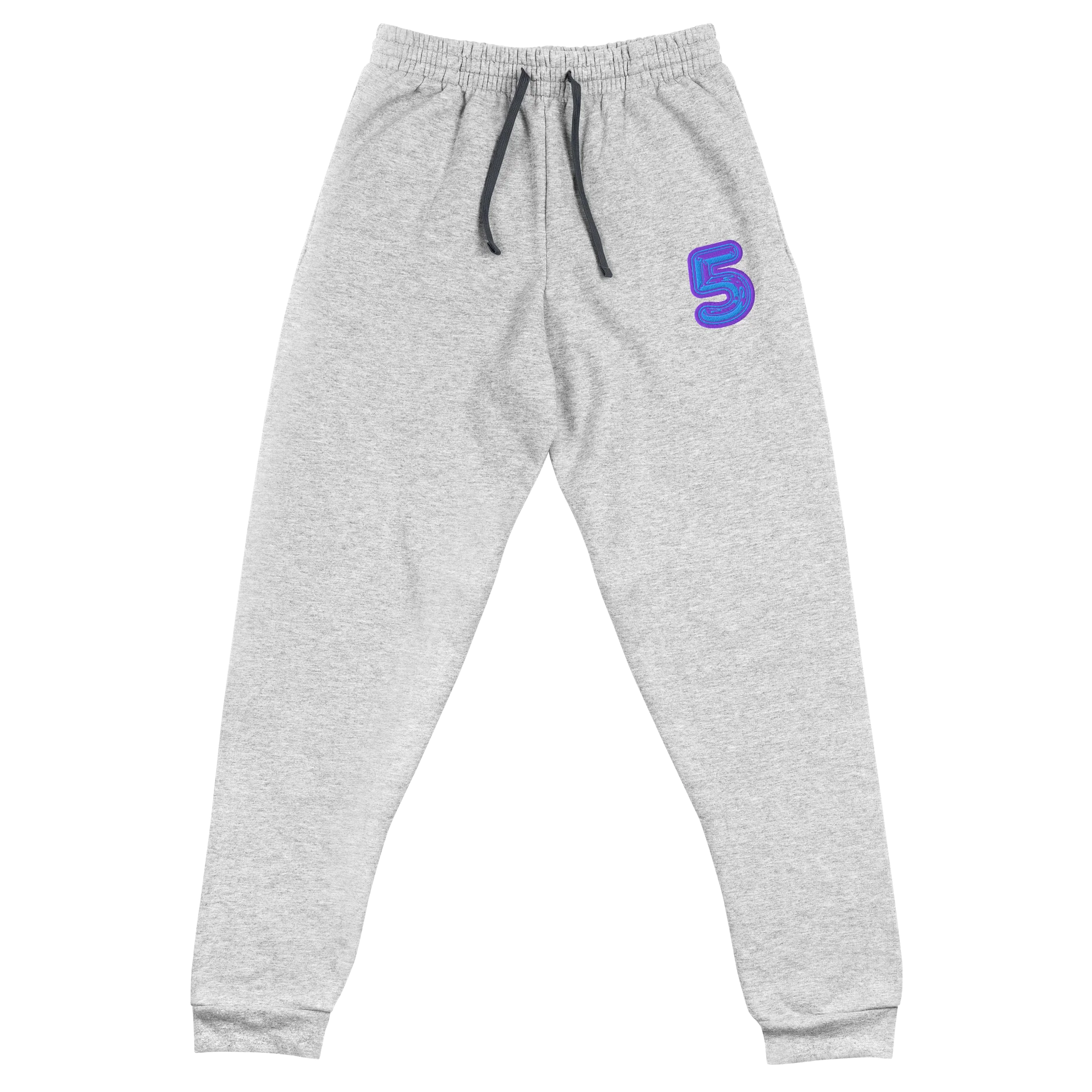 Grey Balloon 5 Embroidered Joggers (Unisex) product image (1)