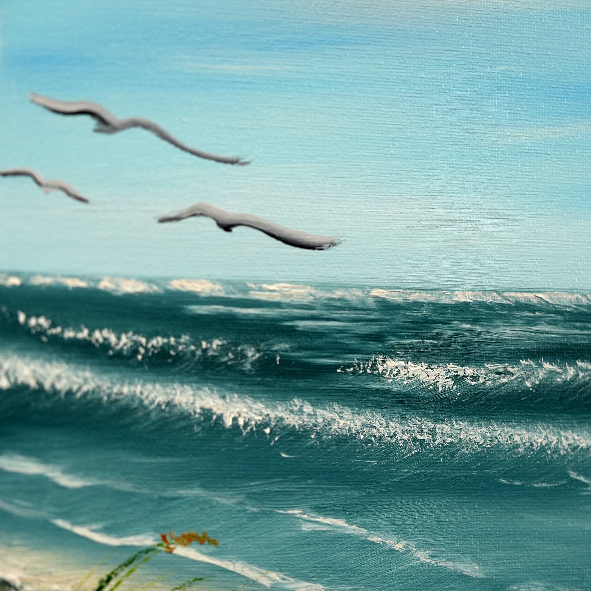 The Seagulls Beach (Original) 10x20 Canvas product image (3)