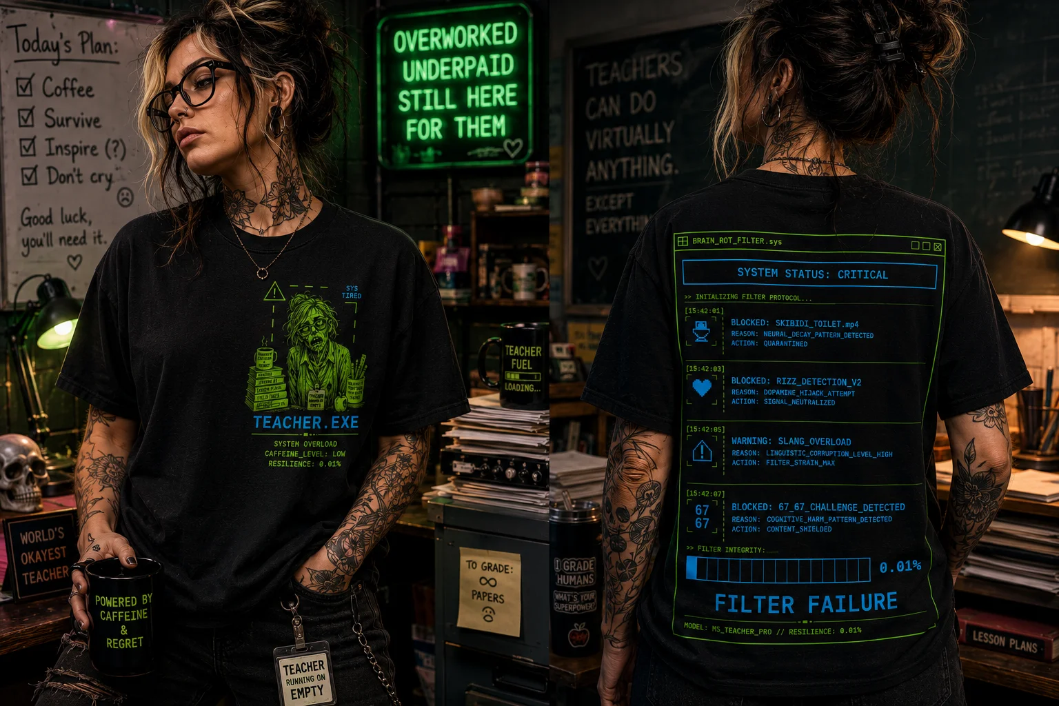 TEACHER.EXE – Brain Rot Filter Failure - Heavyweight Tee product image (4)