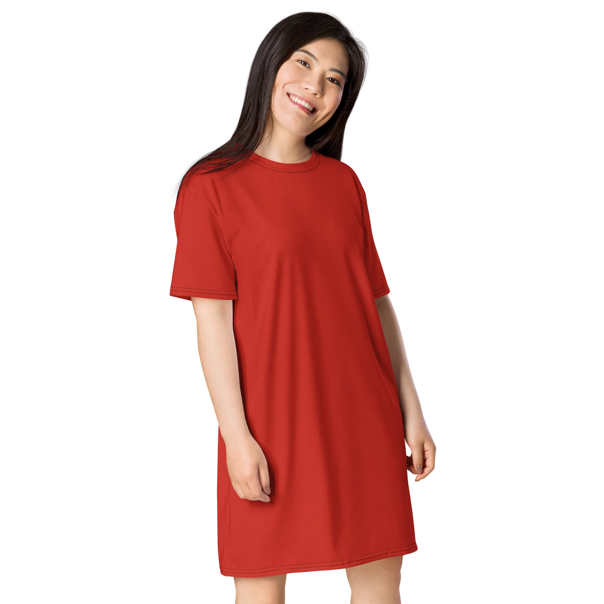 Harley Davidson Red Oversized T-Shirt Dress | Stretchy Fabric | Casual or Formal Style | Sizes 2XS-6XL | Exclusive Design product image (4)