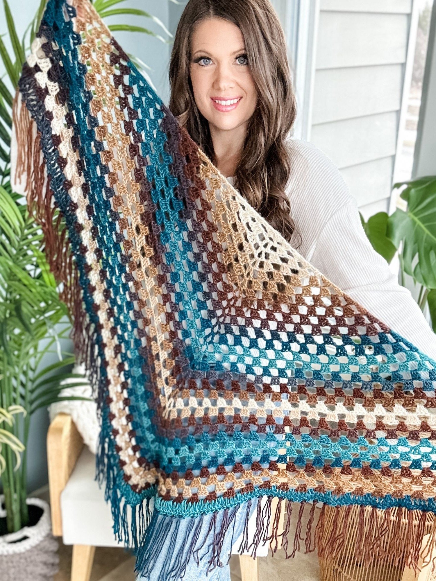 Feathered Fall Shawl Crochet Pattern product image (1)