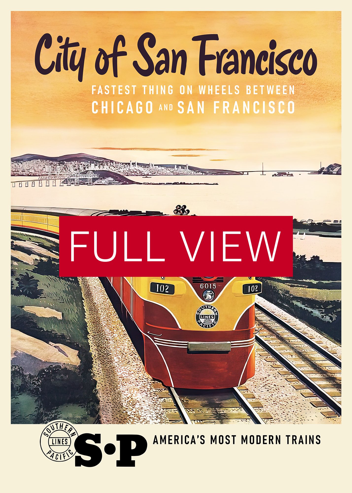 City of San Francisco Train, USA, 1960s — retro train poster, vintage train art, train print, retro travel wall art product image (3)