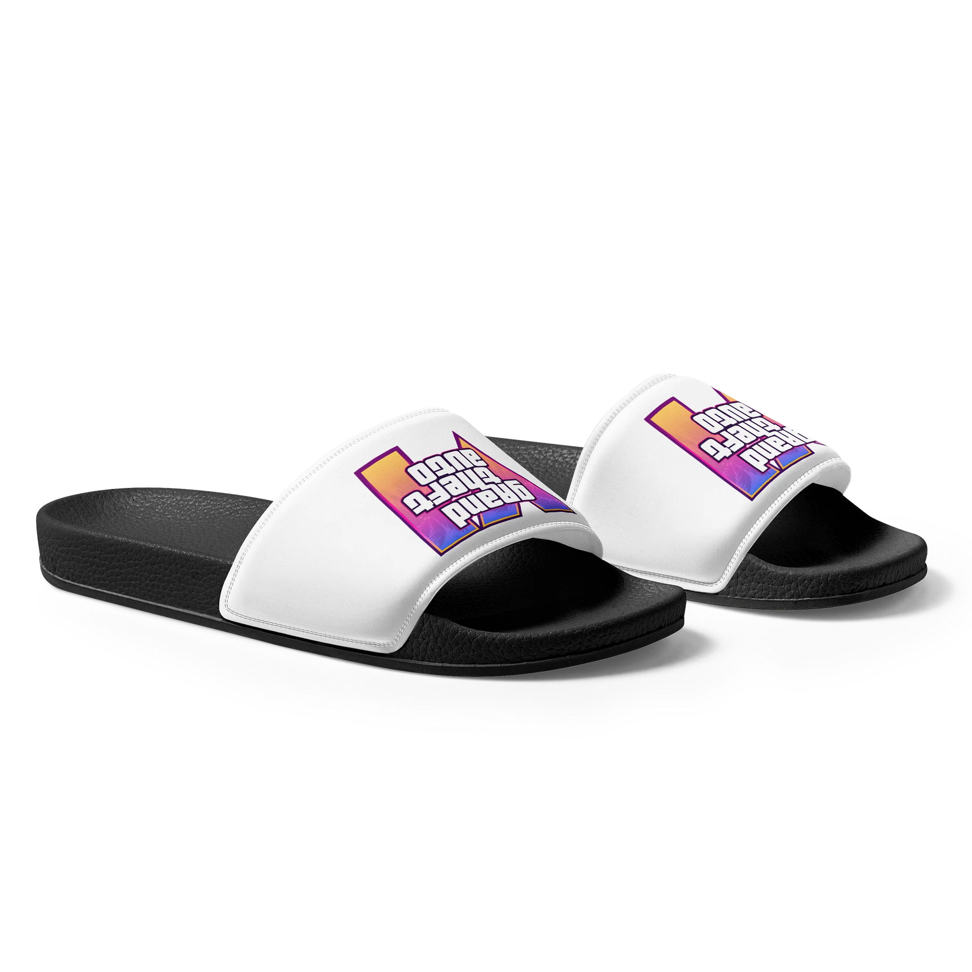 GTA VI Logo Print Men’s Slides – Grand Theft Auto 6 Fan Design product image (4)