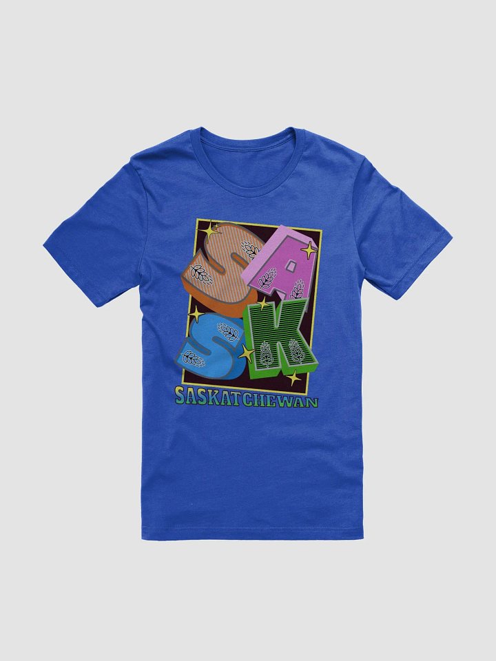 Sask Saskatchewan Block Letter Kaleidoscope T-Shirt product image (1)