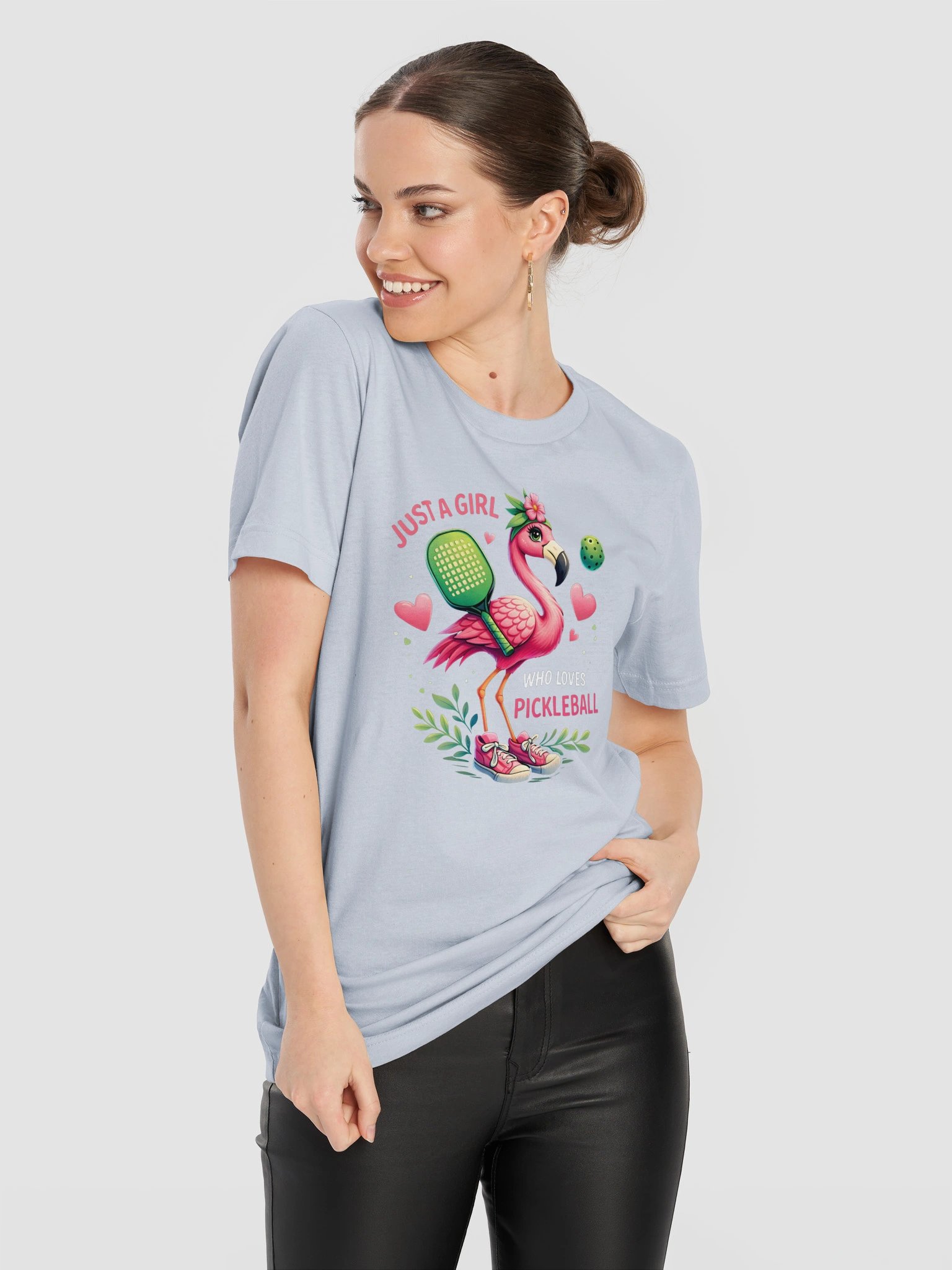 Just a Girl Who Loves Pickleball T-Shirt | Flamingo Pickleball Tee product image (2)