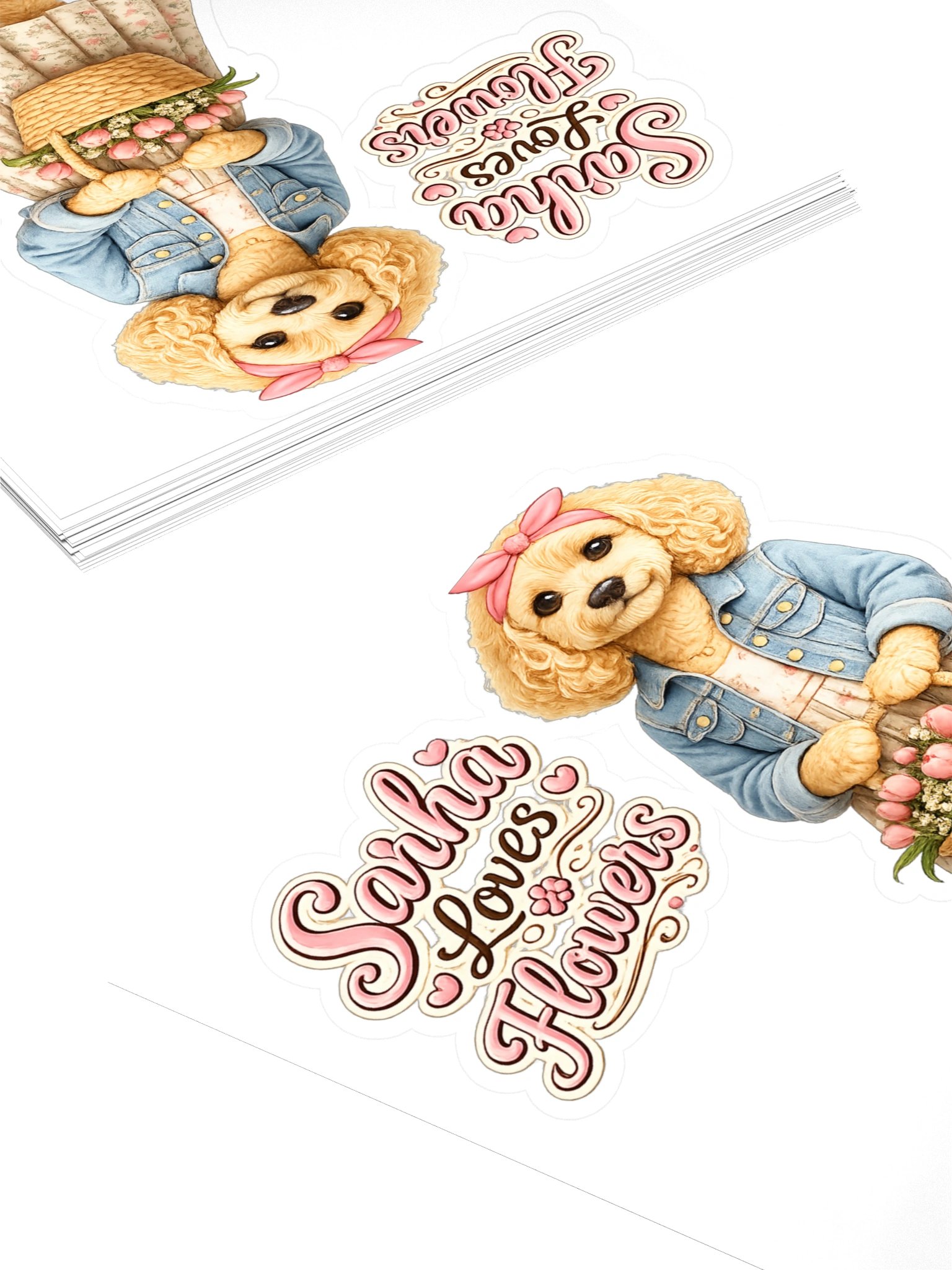 Sarah Loves Flowers Dog Kiss Cut Sticker product image (4)