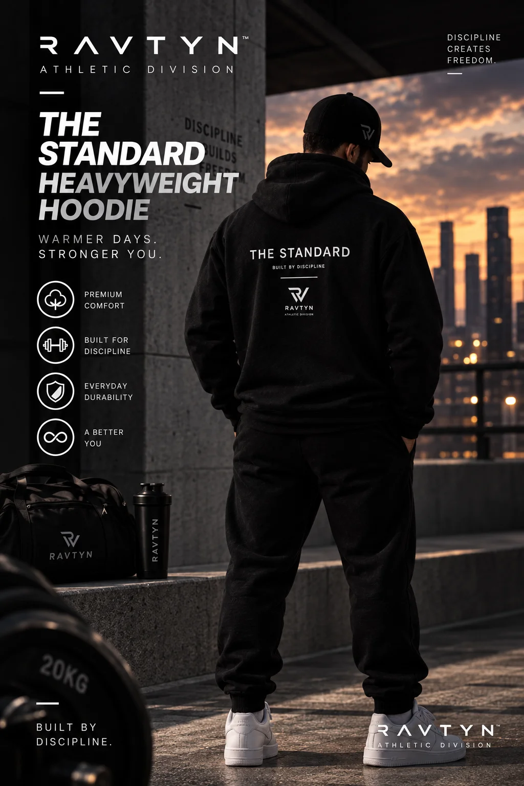 RAVTYN THE STANDARD Heavyweight Hoodie — Black product image (2)